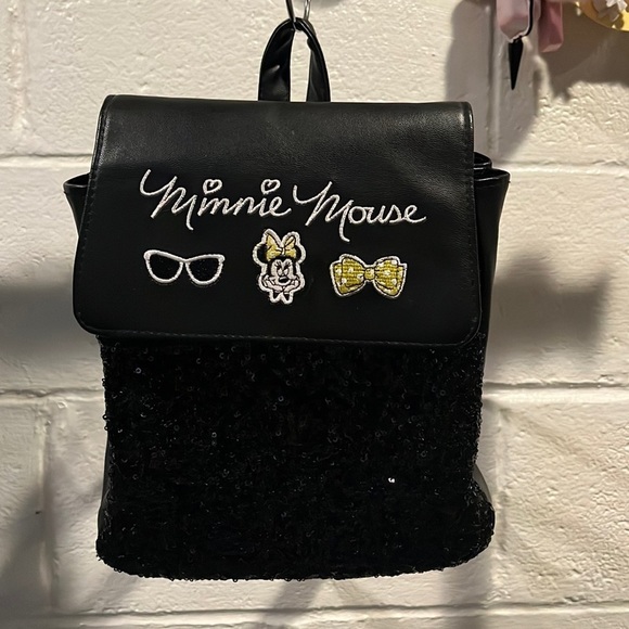 Vintage Minnie Mouse sequin mini backpack ears and earrings set 💛 - Picture 3 of 7